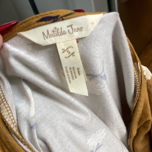 Matilda Jane Up in Front Wide Leg Mustard Floral Jersey Romper - Picture 9 of 10